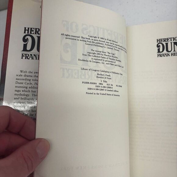HERETICS OF DUNE By Frank Herbert 1984 1st Edition Hardcover Damaged Corner - Picture 8 of 14